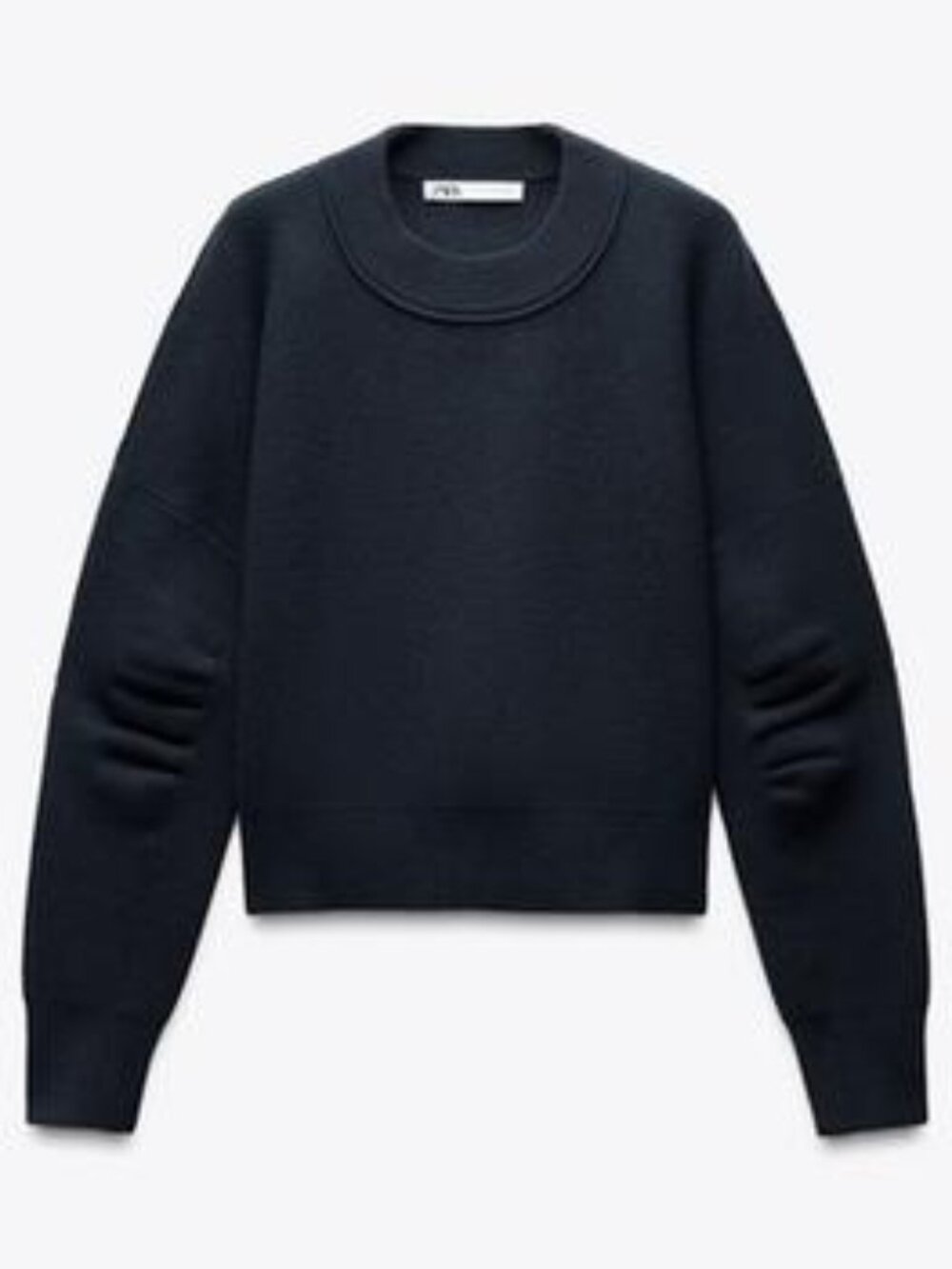 Zara Women's Pleated Sweatshirt in Navy size Small-NWOT